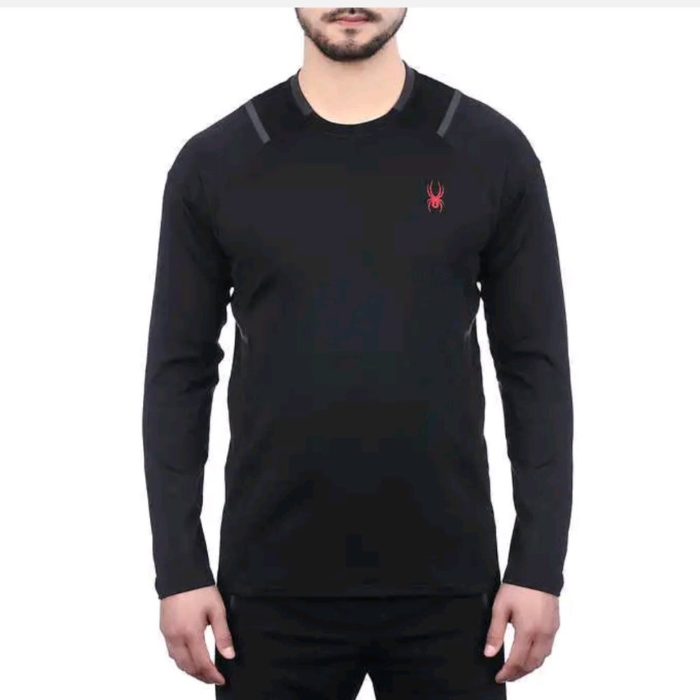 (2) NEW! Spyder Active Men’s Long Sleeve Shirt Black Blue size XXL XX-LARGE NWT!